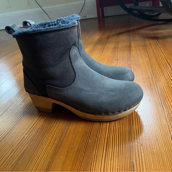 No. 6 Womens Navy Blue Ankle Winter Shearling Clog Boots Size 40. - Picture 2 of 5